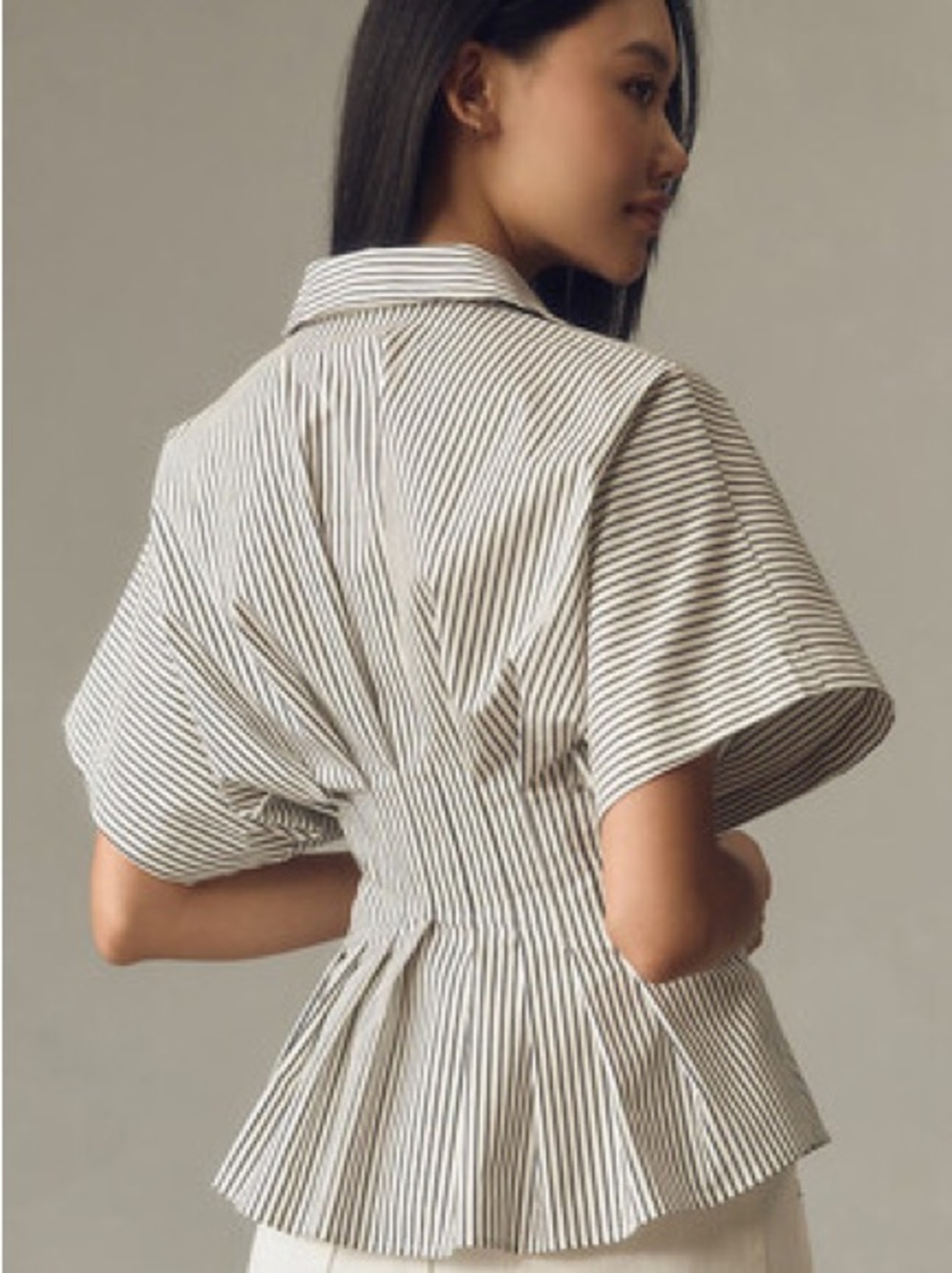 Tobie Short-Sleeve Pleated Blouse by Exquise - Picture 10 of 10